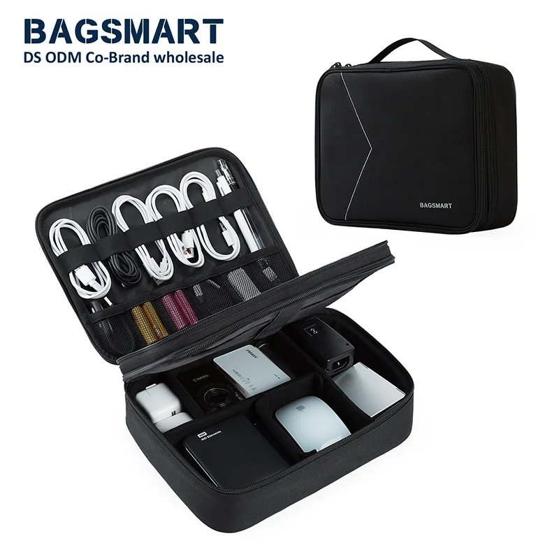 

BAGSMART 30 шт. оптовая продажа сумка для кабеля большой двухслойный электронный органайзер дорожная сумка для хранения аксессуары для электрон...