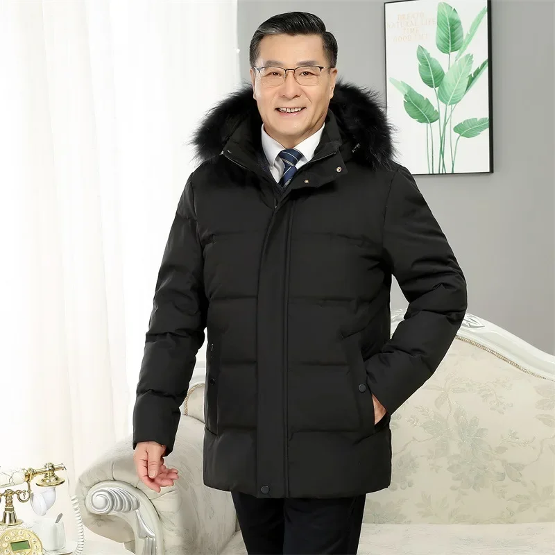 -30 градусов белая куртка на гусином пуху парки мужские ветрозащитные утепленные