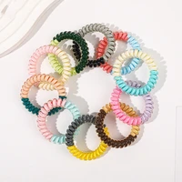 1pcs telephone wire hair ties colorful elastic plastic hair rubber bands ring spiral scrunchies hair accessories for women girl