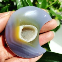 aa natural stone crystal agate sculpture moon crystal yoga exercise stone home feng shui furnishings