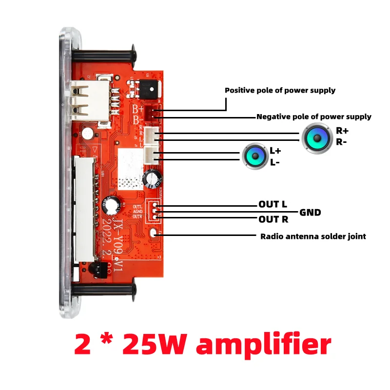 60 Вт усилитель 12 в 22 MP3 декодер плата Bluetooth 5 0 2*30 плеер USB записывающий модуль FM AUX
