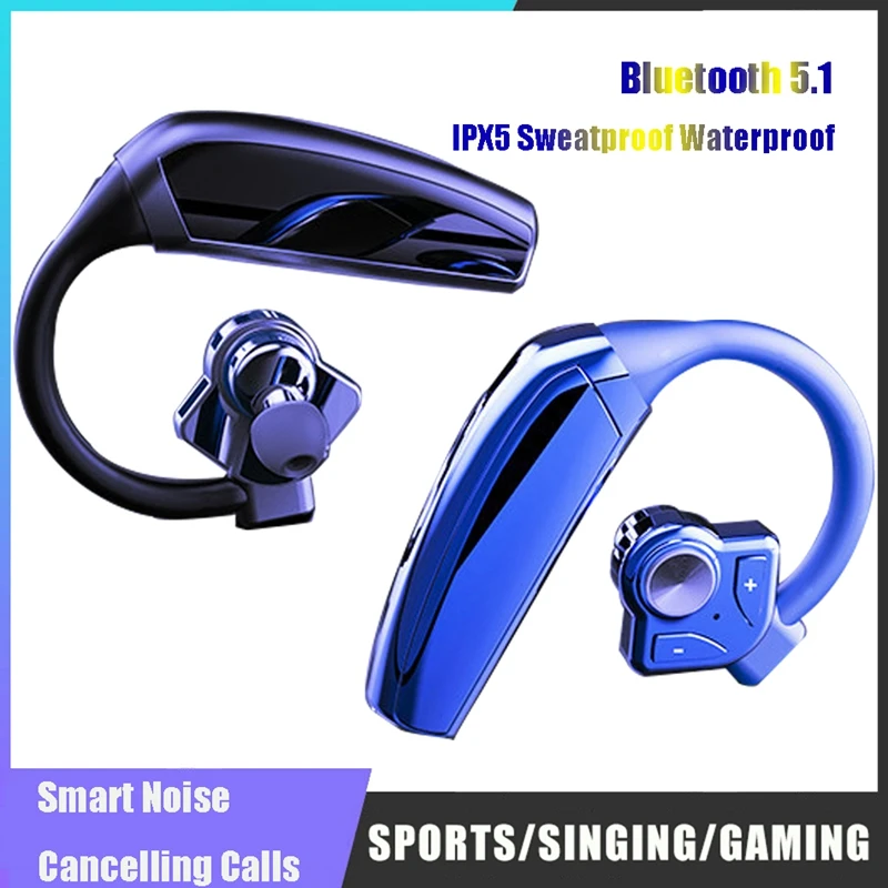 

Sports Bluetooth 5.1 Wireless Headphone With Mic IPX5 Waterproof Headphones Handsfree Business Headset Drive Call Stereo Earbud