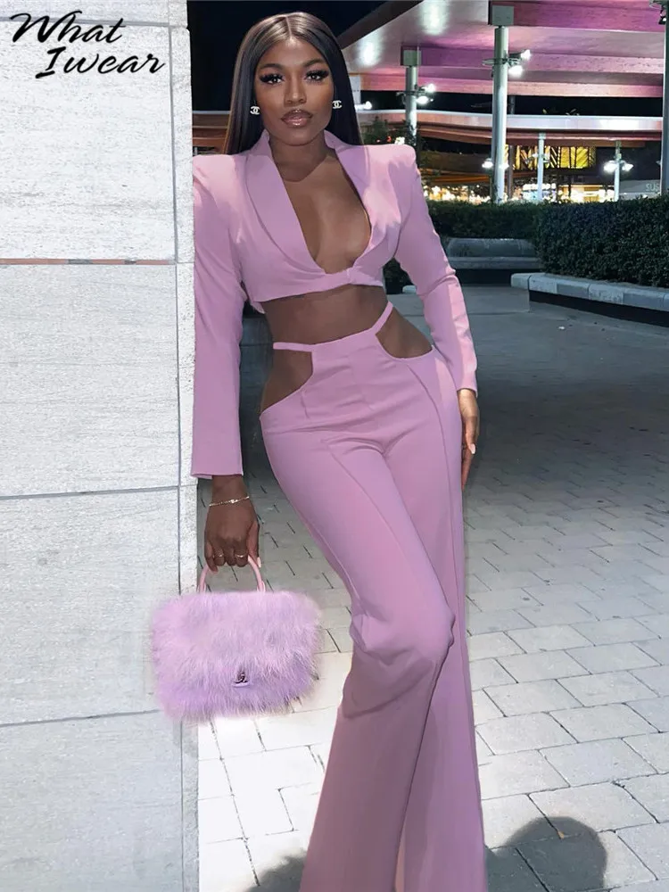 

Whatiwear женский костюм Новинка весна-лето 2022 Повседневный пикантный удобный короткий однотонный базовый с V-образным вырезом и длинными рукав...