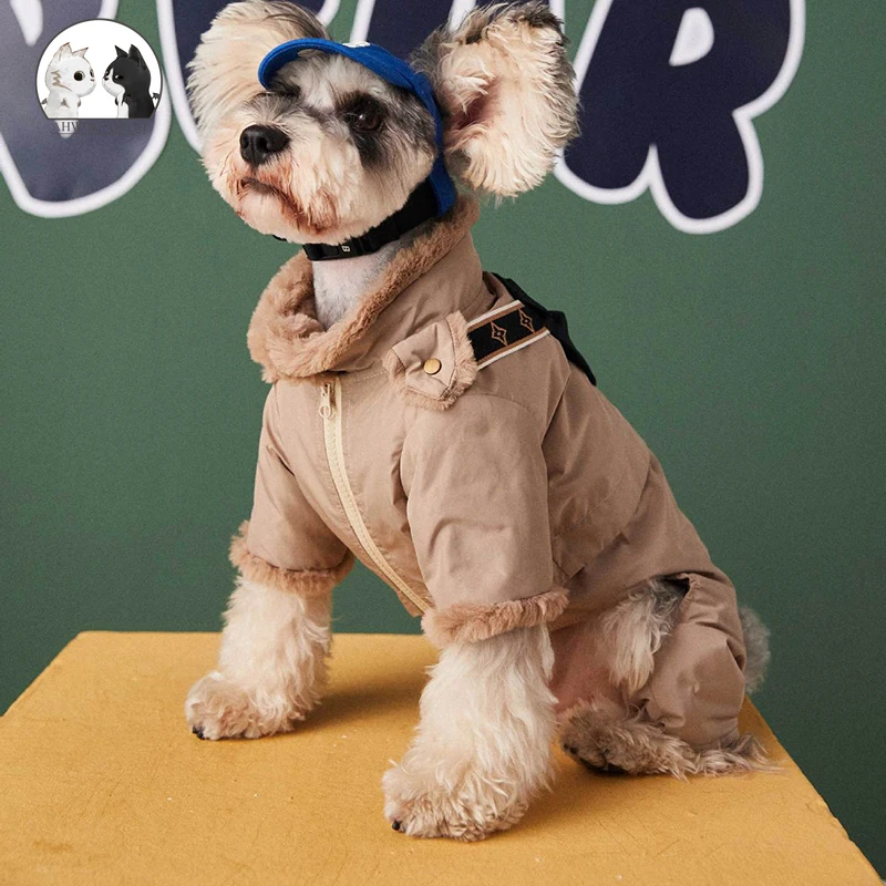 

Dog Cotton Puppy Autumn Winter Schnauzer Coat Jacket Clothes French Fighting Dog Bichon Teddy Small Medium-sized Pet Supplies