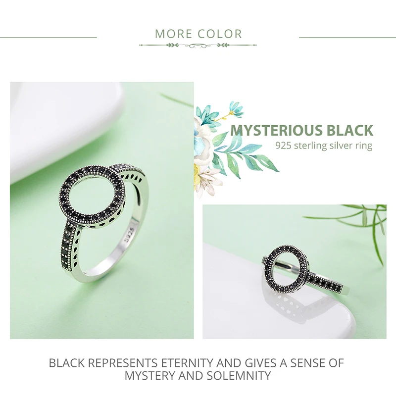 Женские круглые кольца WOSTU обручальные из настоящего серебра 925 пробы с кольцом