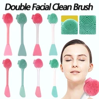 double headed fishtail silicone skin care deep cleaning blackhead removal clarisonic silicone brush aparelho de massagem facial