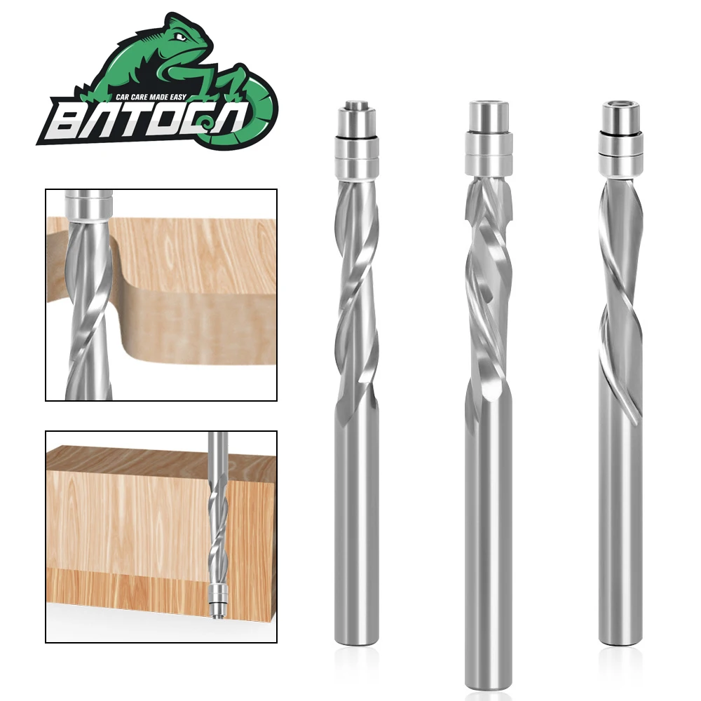 

Batoca 1 PC 6.35mm shank Solid Carbide Bearing Guided Two Flute Flush Trim Router Bits Woodworking milling cutters end mill