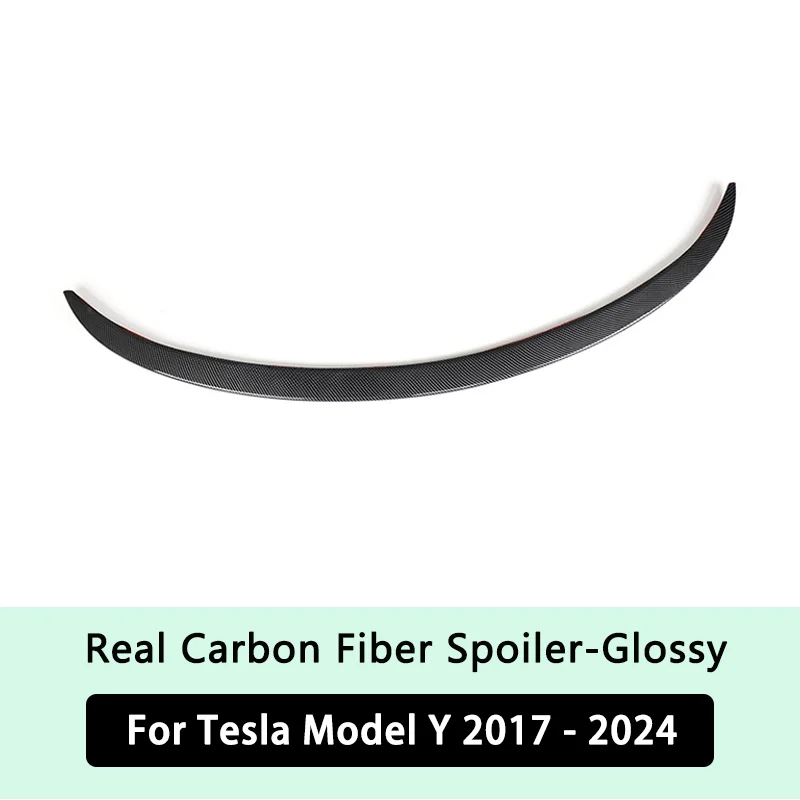 

Спойлер из настоящего углеродного волокна для Tesla Model Y 2024, задний багажник автомобиля, матовое глянцевое внешнее модификация, модель 3, аксессуары