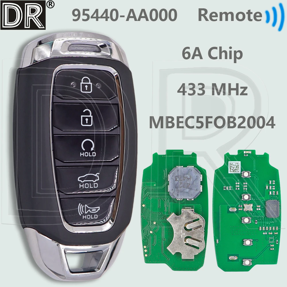 

DR 94550-AA000 6A чип 433,92 МГц Aftermarect бесконтактный автомобильный дистанционный ключ для Hyundai Elantra Avante CN7 2021 2022 2023