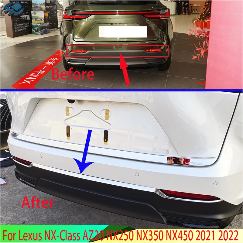 

For Lexus NX-Class AZ20 NX250 NX350 NX450 2021 2022 Stainless Steel Rear Bumper Skid Protector Guard Plate accessories