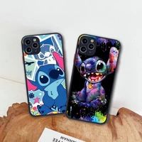 cute cartoon stitch phone case for iphone 13 12 11 pro max mini xs 8 7 plus x se 2020 xr matte transparent cover