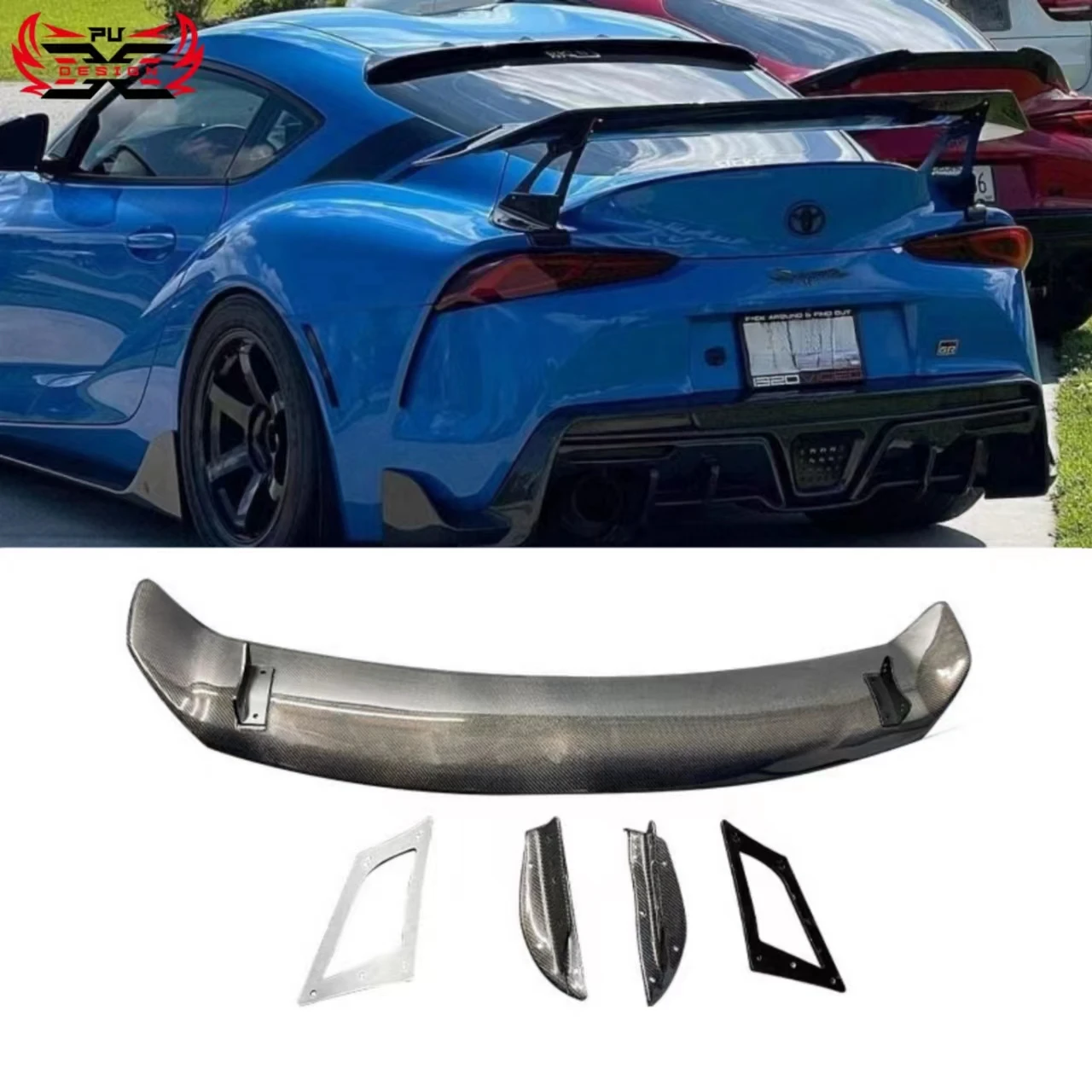 Задний спойлер багажника из углеродного волокна в стиле Voltex крылья для губ Toyota Gr