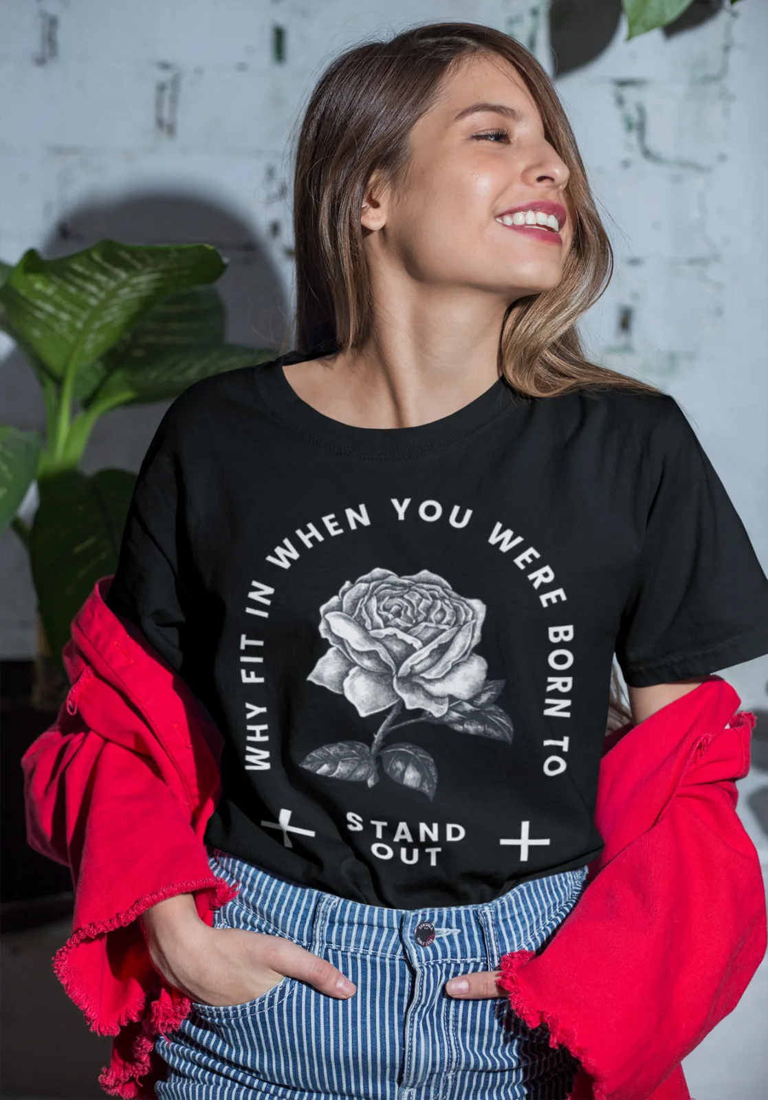 Почему подходит когда вы родились чтобы выделиться на рубашке Готическая