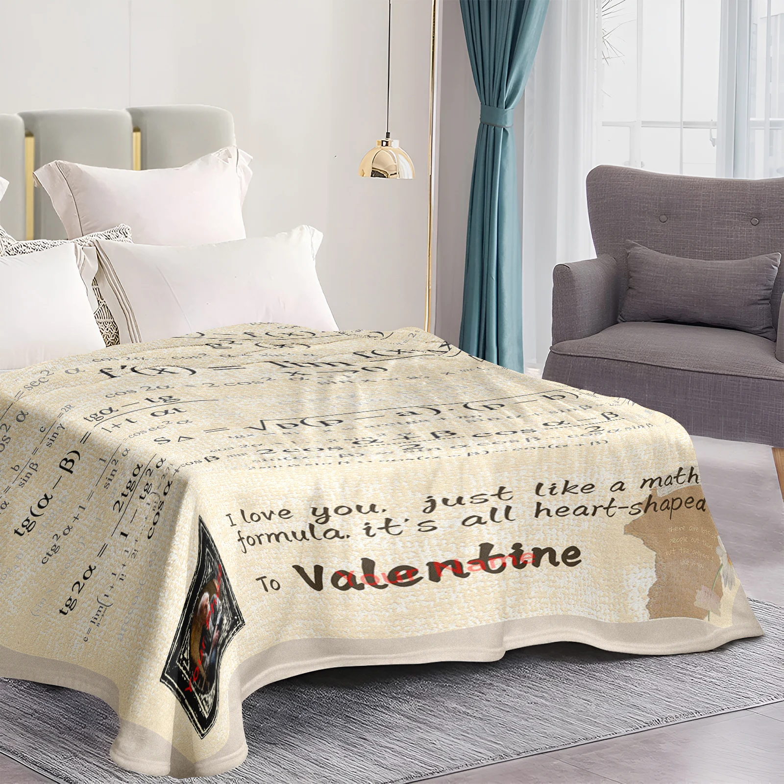 Кашемировое одеяло Love Math Formula