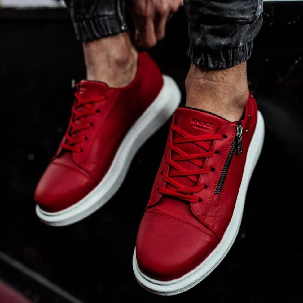 

Knack High Outsole Casual Male Shoes 555 Red Street Fashion New Season Spring Summer Fashion Cool Comfortable Style