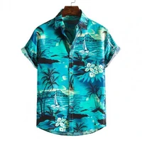 luxury cardigan coconut tree shirts mens print short sleeve shirts for men hawaii shirt beach fashion tops shirt blouse camisa