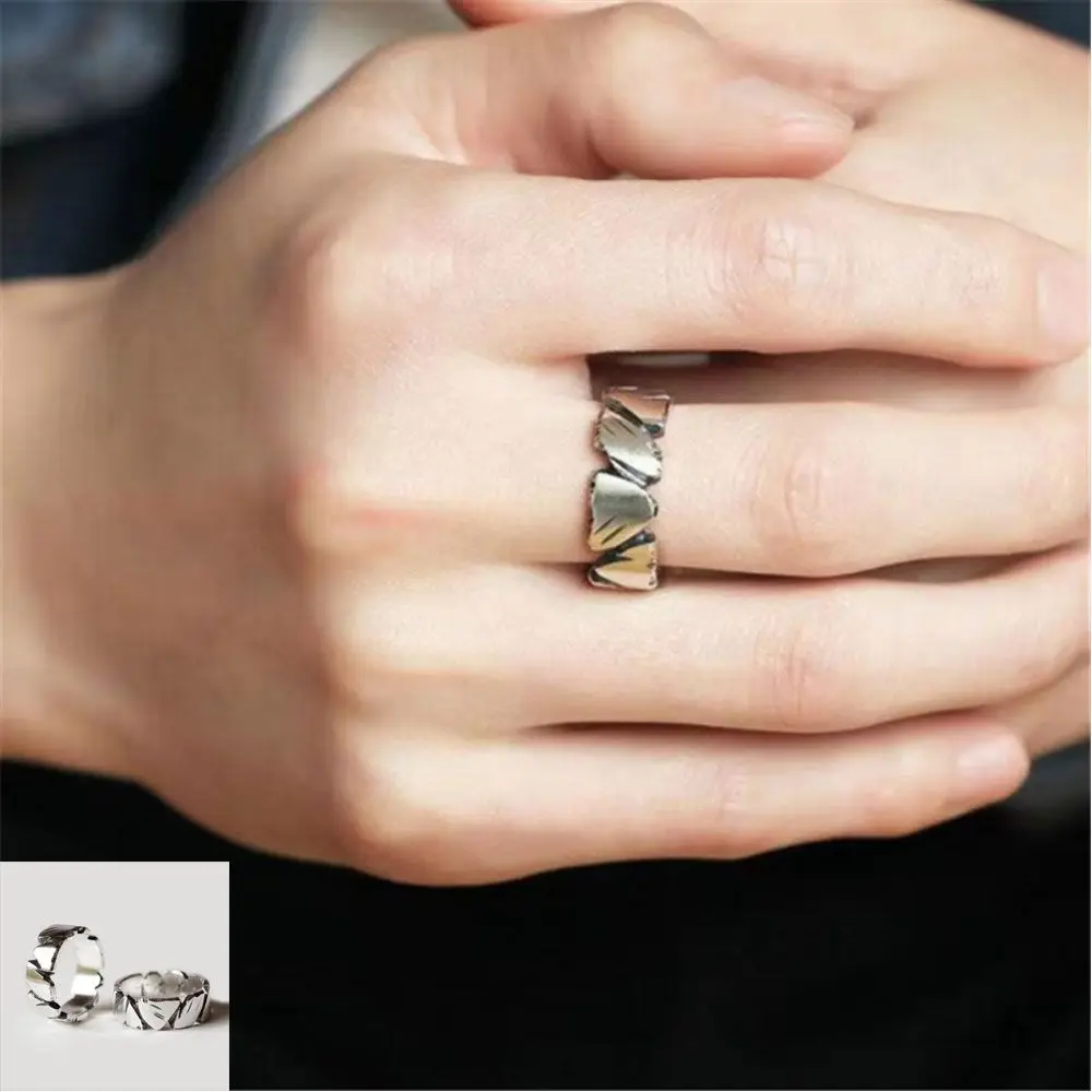 Ювелирные изделия серебряного цвета простые кольца унисекс Sufeng каменная текстура сплав палец