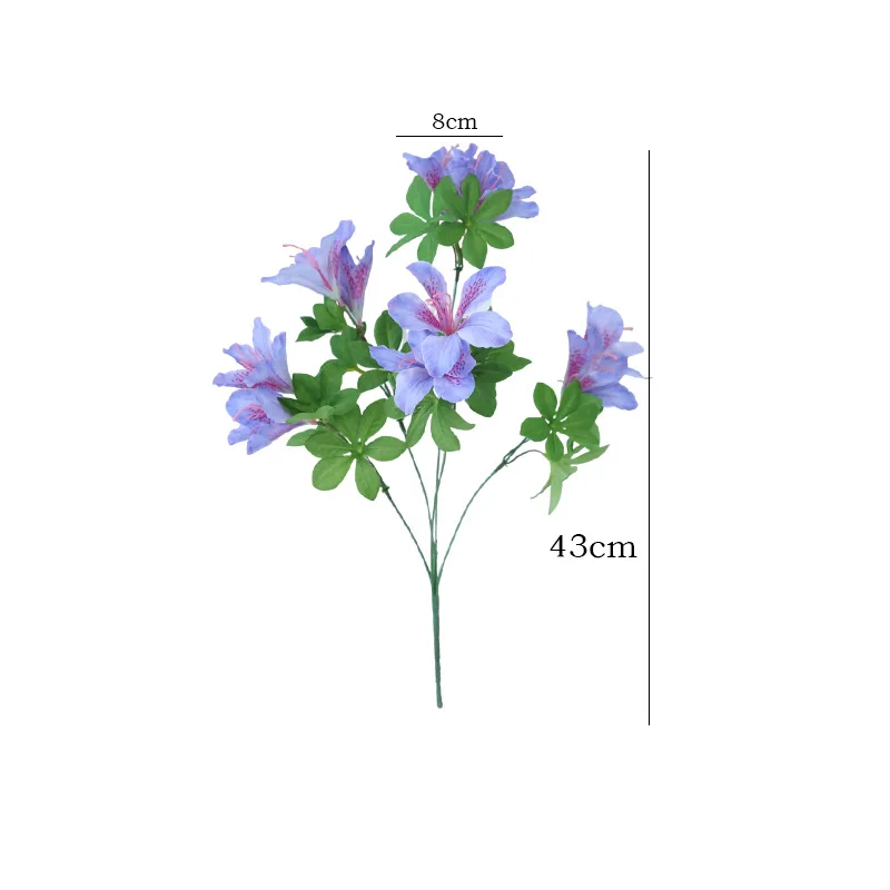 17-дюймовый искусственный рододерн с одним стеблем и 5 галстуками для свадьбы дома