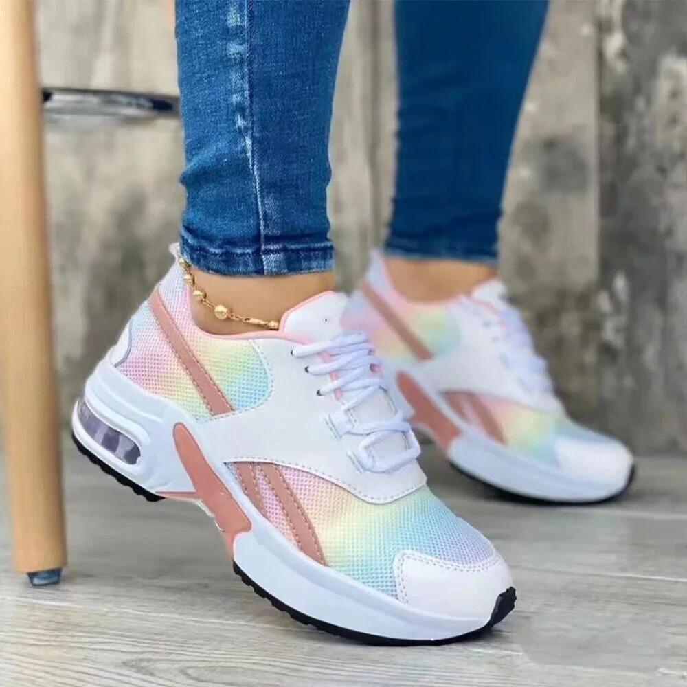 Купи Women Sneakers New Lace Up Chunky Sneakers Trainers Sneakers Women Comfortable Outdoor Zapatillas Mujer Female Shoes For Women за 1,032 рублей в магазине AliExpress