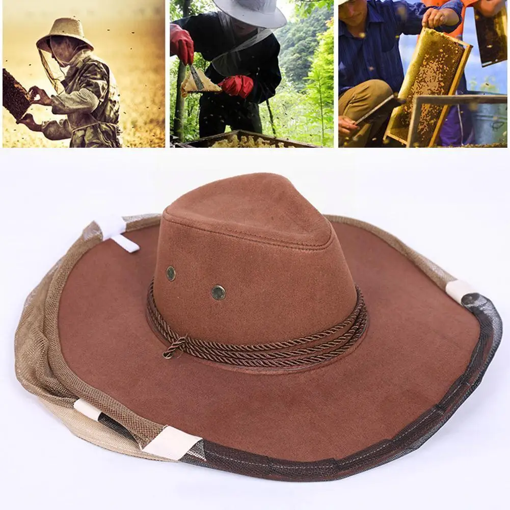 

Beekeeping Cowboy Hat Beekeeping Protector Beekeeper Design Net Bee Comfortable Cowboy Fly Hat Anti Insect L8L3