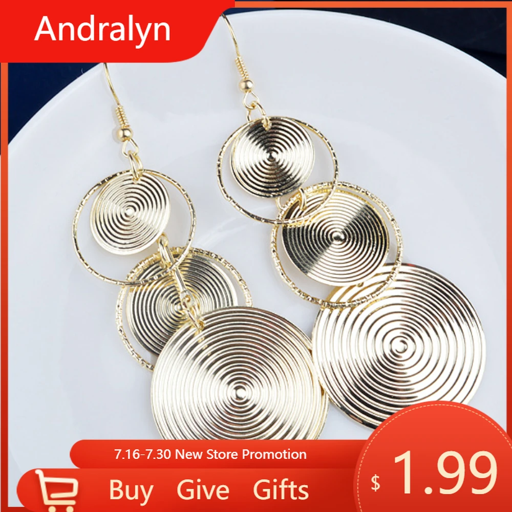 

Fashion Alloy Statement Earrings For Women Fashion Multilayer Circle Round Tassel Long Drop Earrings Wedding Party Jewelry Gift