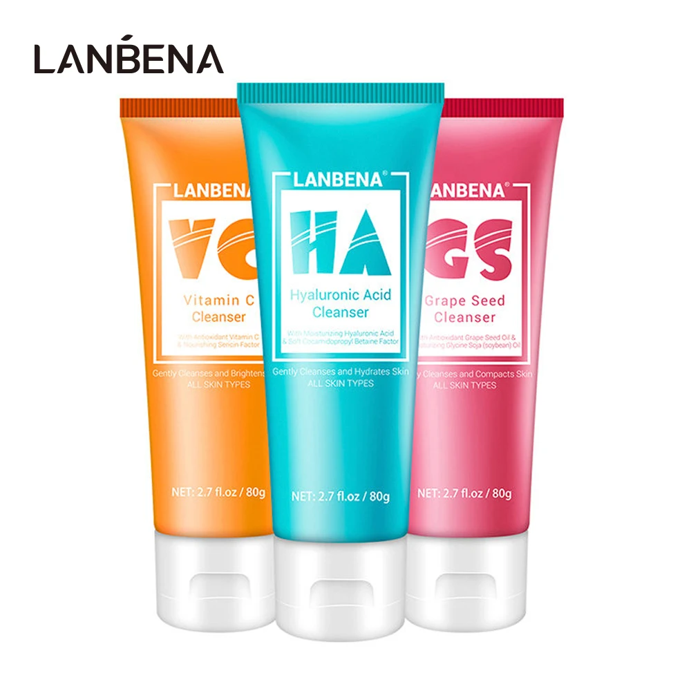 

Очищающее средство для лица LANBENA, пена для мытья лица, очищение лица, скраб для лица, увлажнение, глубокое очищение, контроль жирности, уход з...