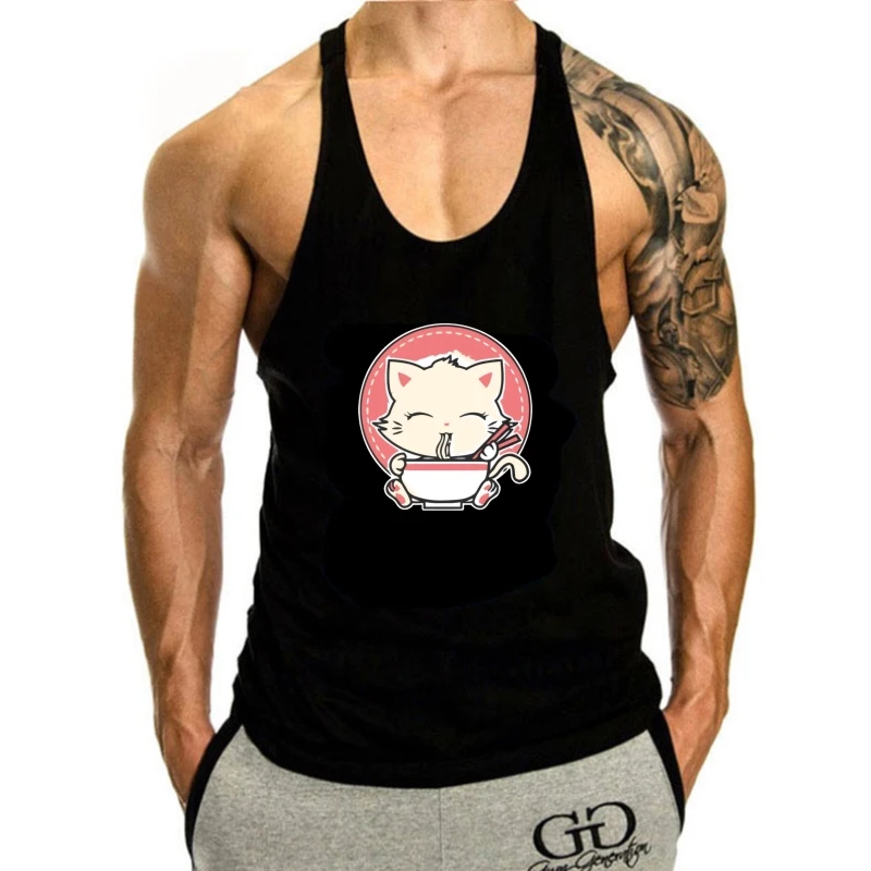 

Kawaii Japanese Anime Ramen Tee Black, Navy tank top men S-3Xl For Youth Middle-Age The Elder tank top men