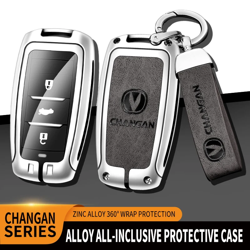 

Zinc Alloy Leather Car Key Fob Case Cover For Changan Cs35plus Cs35 Cs15 Cs75 Cs95 Cx20 Cs1 Cv1 Alsvin V7 Raeton 2018 Cs55 Cx70