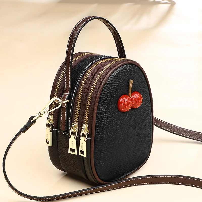 

2023 Ladies Fashionable Genuine Leather Crossbody Bag - New Arrival, Versatile and Trendy Single Shoulder Cherry Bag for Women