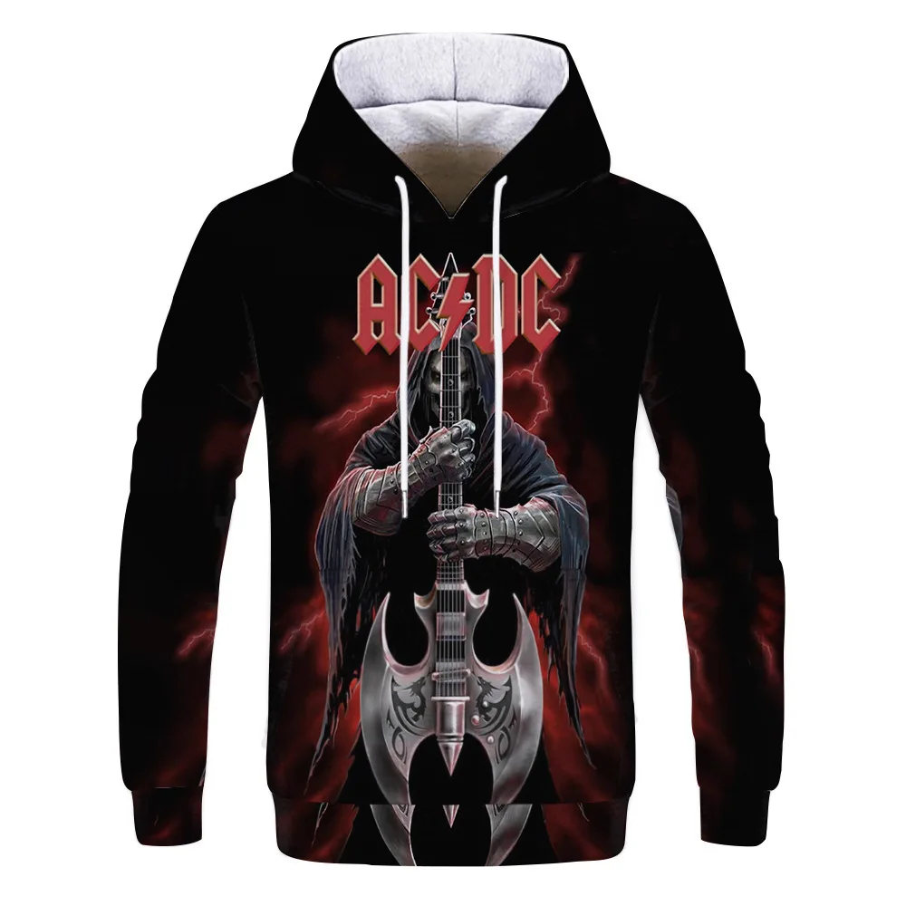 

New AC DC Band Hoodies 3D Print Pop Guitar Rock Pattern Men's Hoodie women streetwear Hip Hop Couple Sweatshirt Autumn Pullover