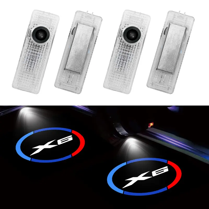 

2 Pcs/Set Car Door HD LED Laser Projector Lamp For BMW X6 Logo E71 F16 G06 Welcome Light Ghost Shadow Warning Lights Accessories