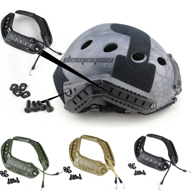 

1 Pair Helmet Side Guide Rails Airsoft Paintball Tactical Side Rail Set Guide for MICH Fast MH BJ PJ Helmet Accessories