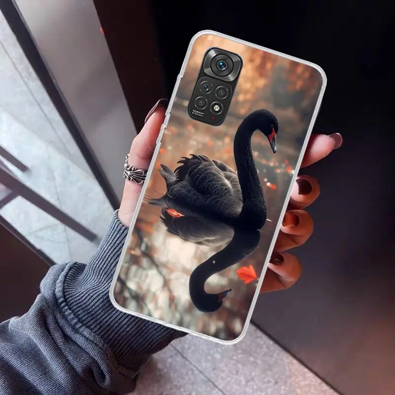 Black Swan Noble Phone Case for Xiaomi Redmi Note 13 12S 12 11S 11 11E 11T 10S 10 Pro Plus 9 9S 8 8T 7 5G Soft Cover Fundas