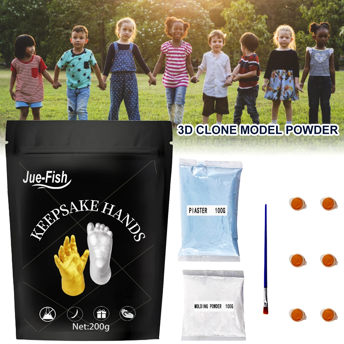

Model Clone Powder Family Skin-Friendly Baby 3D Casting Powder Anniversary Memorial Statue Set DIY Kids Hand and Foot Molding Ki