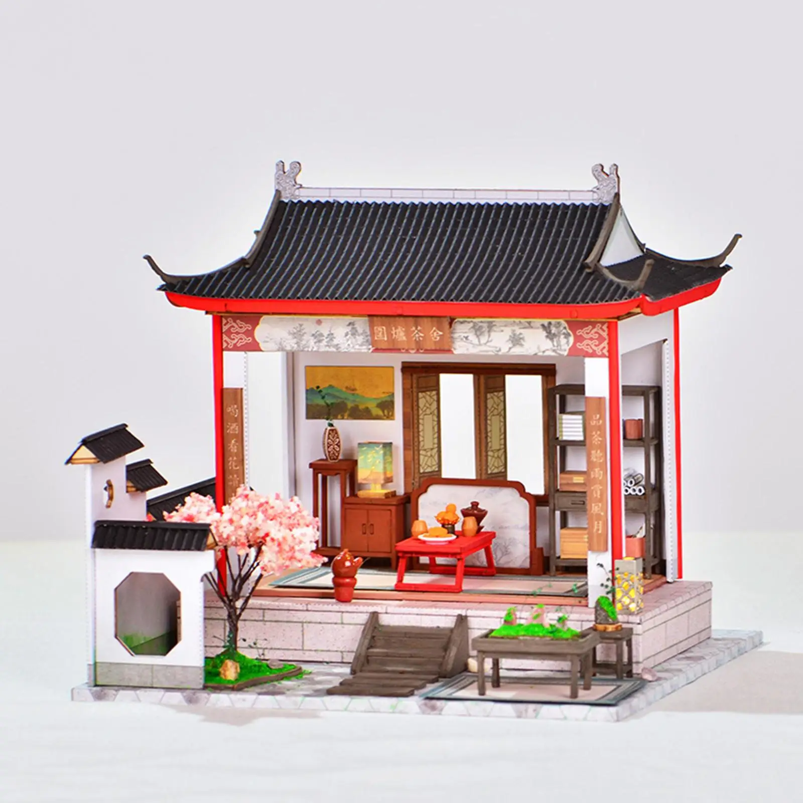 

Traditional Dollhouse Chinese Villa Chinsese Garden for Women Adults Kids