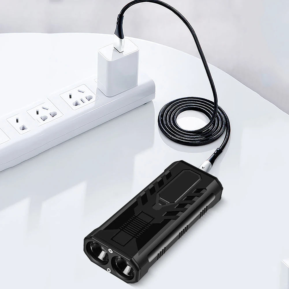 

Портативный светодиодный фонарик, 3 режима, зарядка через USB, водонепроницаемый Повседневный фонарь для кемпинга, пешего туризма, ночной работы, наружное освещение