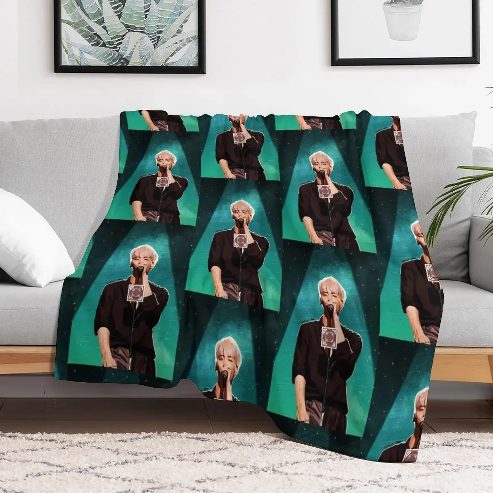 Одеяло Shinee Jonghyun в мягкую клетку тяжелый цвет