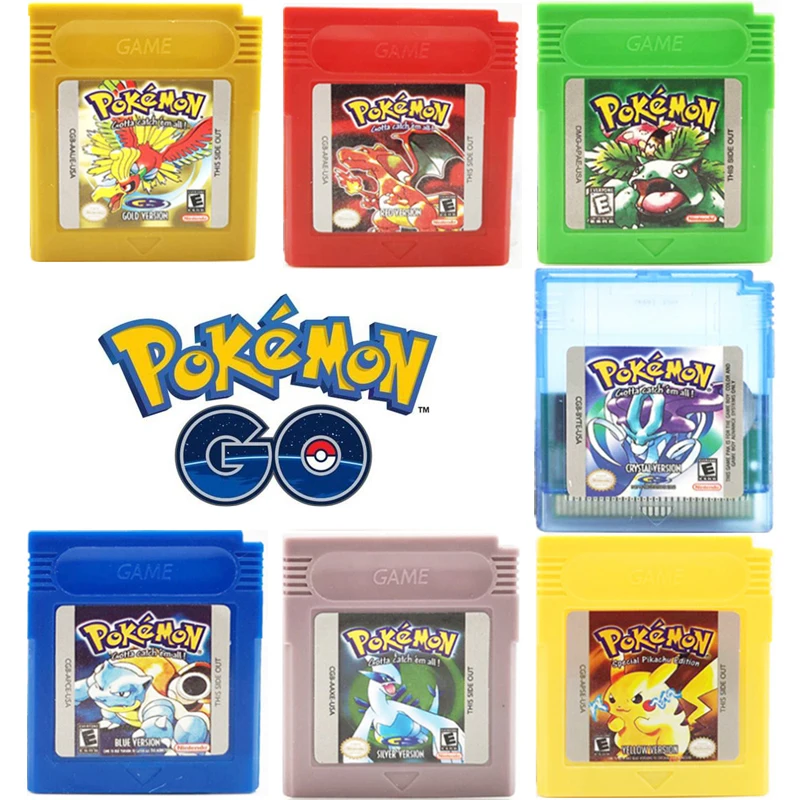 

Pokemon Engels Gbc Video Game Voor 16 Bit Cartridge Game Console Card Serie Blauw Groen Zilver Crystal Geel Rood Gouden versie
