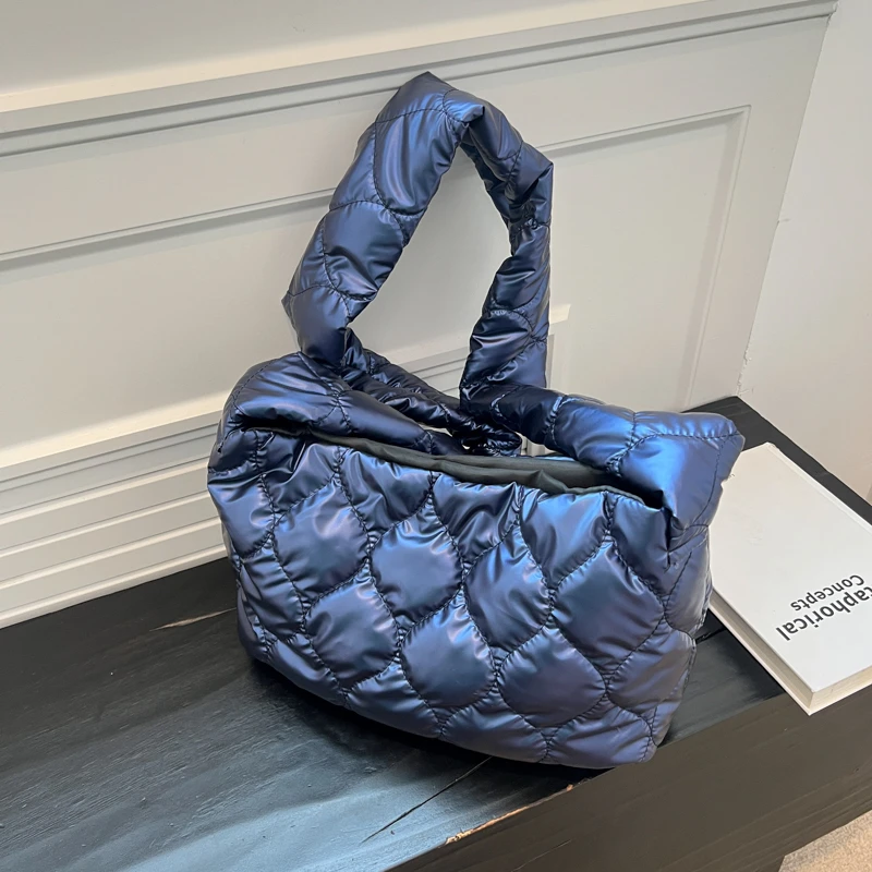 

Padded Shoulder Bag for Women Fashion Leather Composite Women's Bags Trend Ladies Handbags Large Capacity Nylon Female Tote Bag