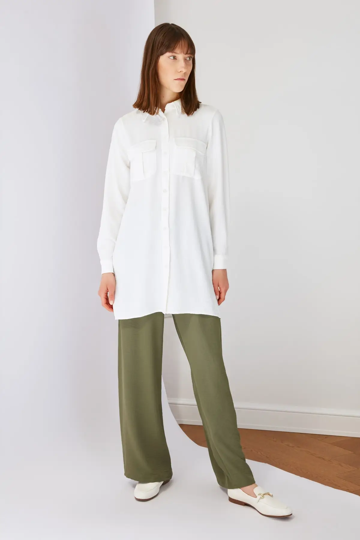 

Khaki Pants Leg Basic Plenty Women's Islamic Clothing Pants