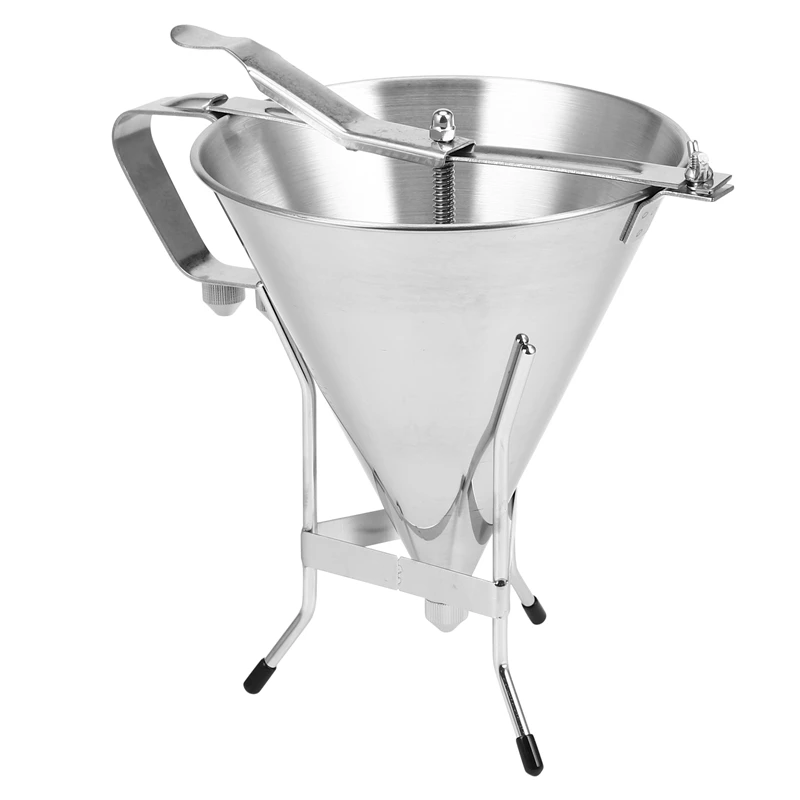 

1.75L Big Stainless Steel Funnel Octopus Balls Tools with Rack Baking Dispenser Cooking Tools