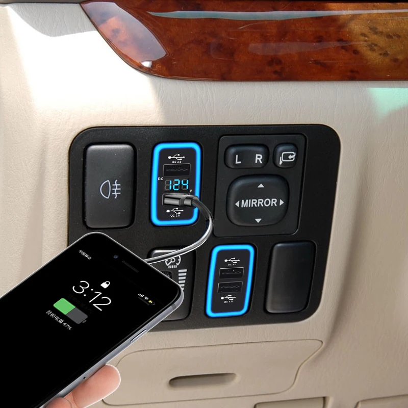 Для Toyota Land Cruiser Prado 120 Lc120 2003-2009 обновленные аксессуары Fj120 мощность двойной USB порт