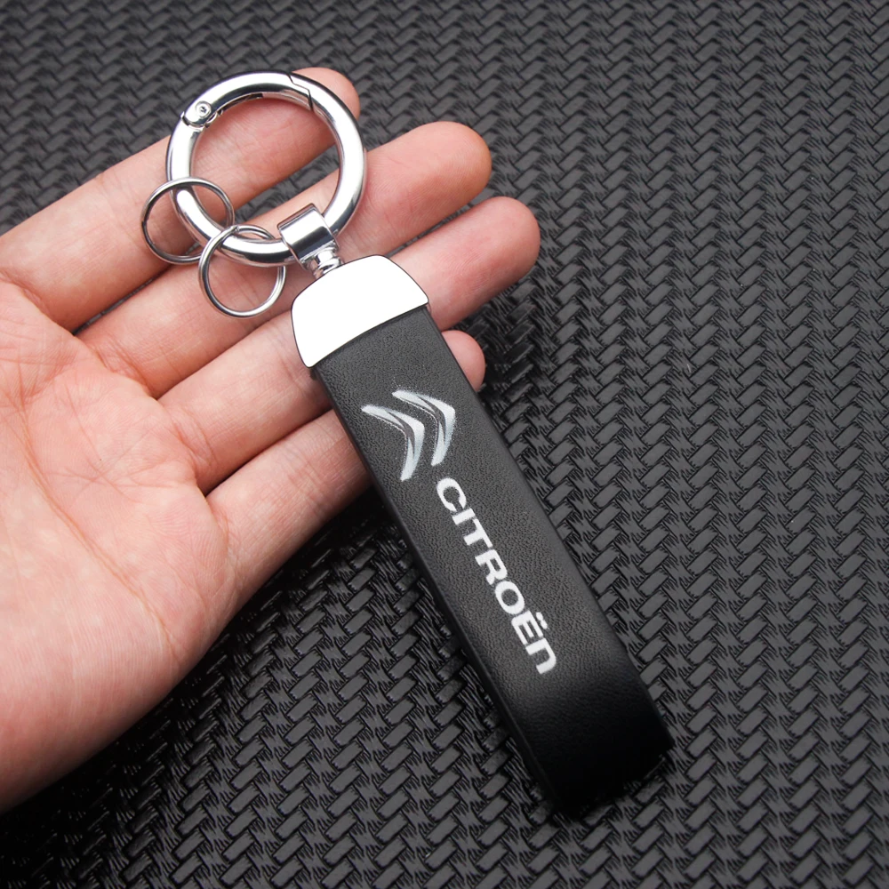 

For Citroen Bmw Benz Audi Suzuki Volvo Subaru Chevrolet Car Styling Metal+Leather Emblem Auto Keychain Key Chain KeyRings Logo