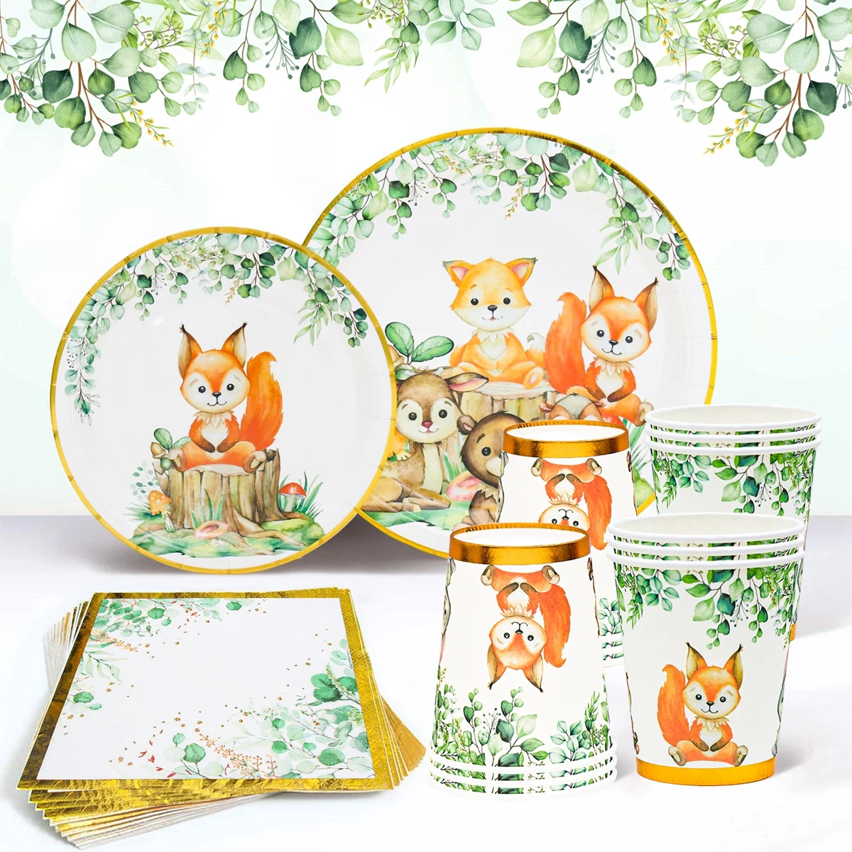 

Woodland Animal Party Decor Tableware Safari Jungle Theme Birthday Party Decor Kids Forest Birthday Party Supplies Baby Shower