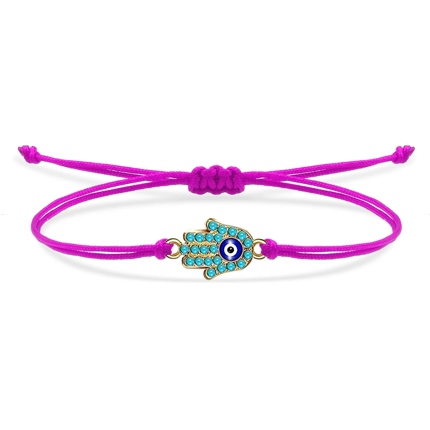 Цинковый сплав сине-зеленые камни Хамса рука Фатимы сглаз браслет на удачу