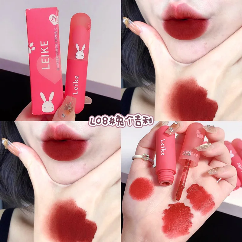 

Auspicious Red Rabbit Red Earth Brown Lip Mud Moisturizing Lipstick Velvet Matt Mousse Lip Gloss Lasting Makeup Korean Cosmetics