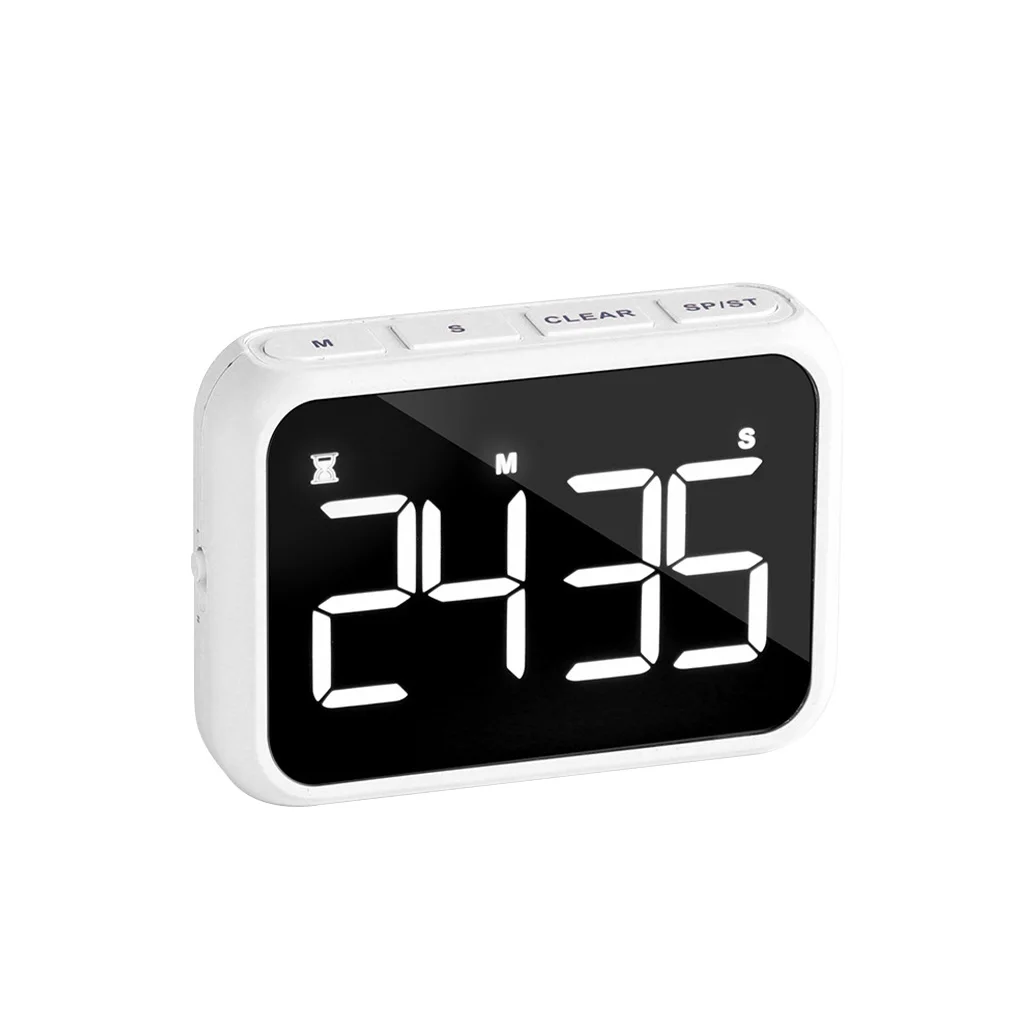 

Цифровой таймер для кухни, перезаряжаемый светящийся будильник с обратным отсчетом для душа, с подставкой, кухонный таймер