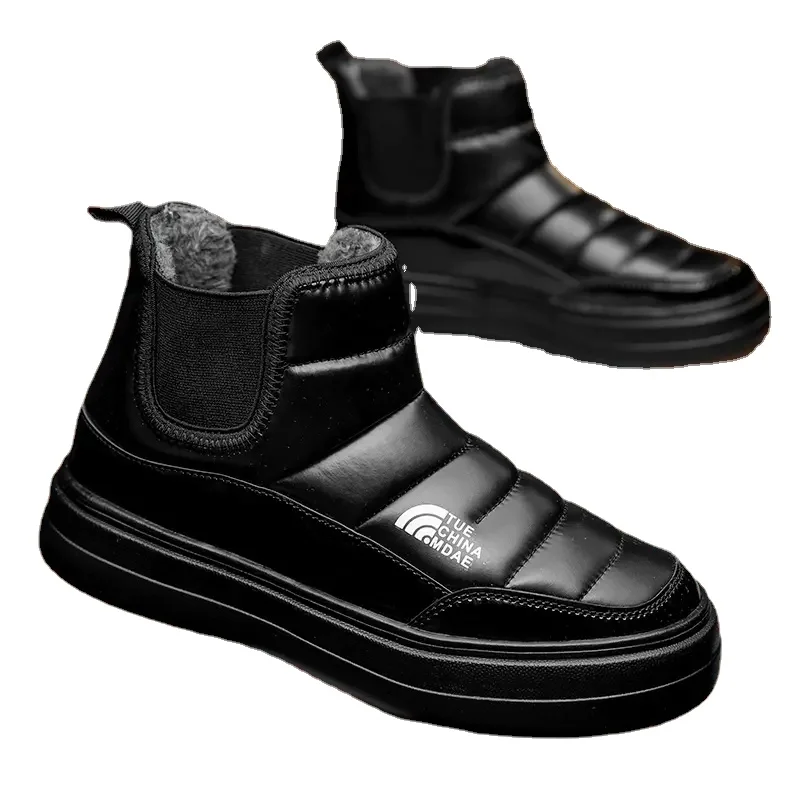 

Зимние мужские ботинки, новинка 2022, зимние ботинки для снежной погоды, хлопковая обувь с бархатной подкладкой, теплые ботинки с высоким берц...