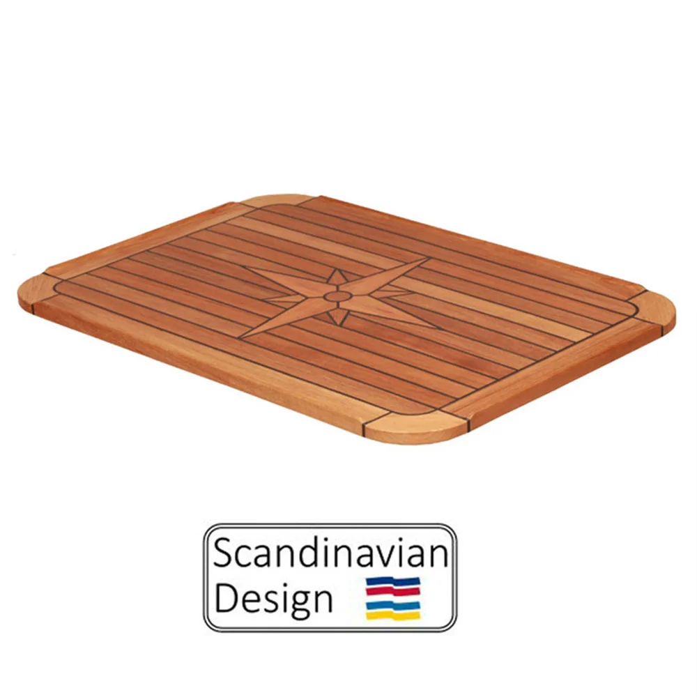 

Boat Teak Table Top With Nautic Star Soft Corner 370x600/510x750/510x860/580x900/510x1200/650x1500mm Marine Yacht RV Caravan