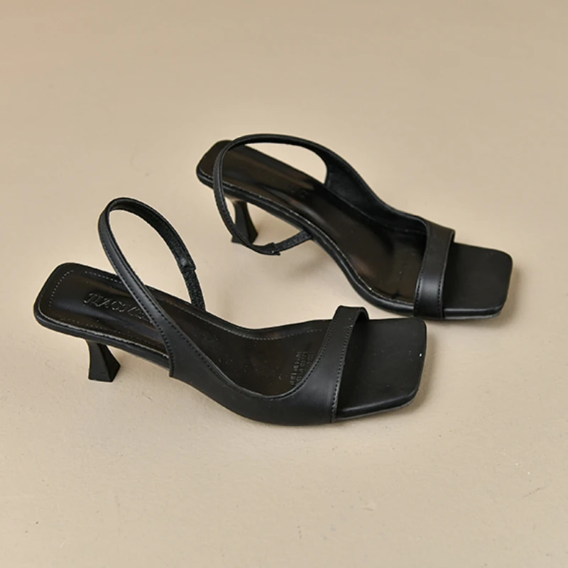 Женская обувь на высоком каблуке с квадратным носком пикантные сандалии римская